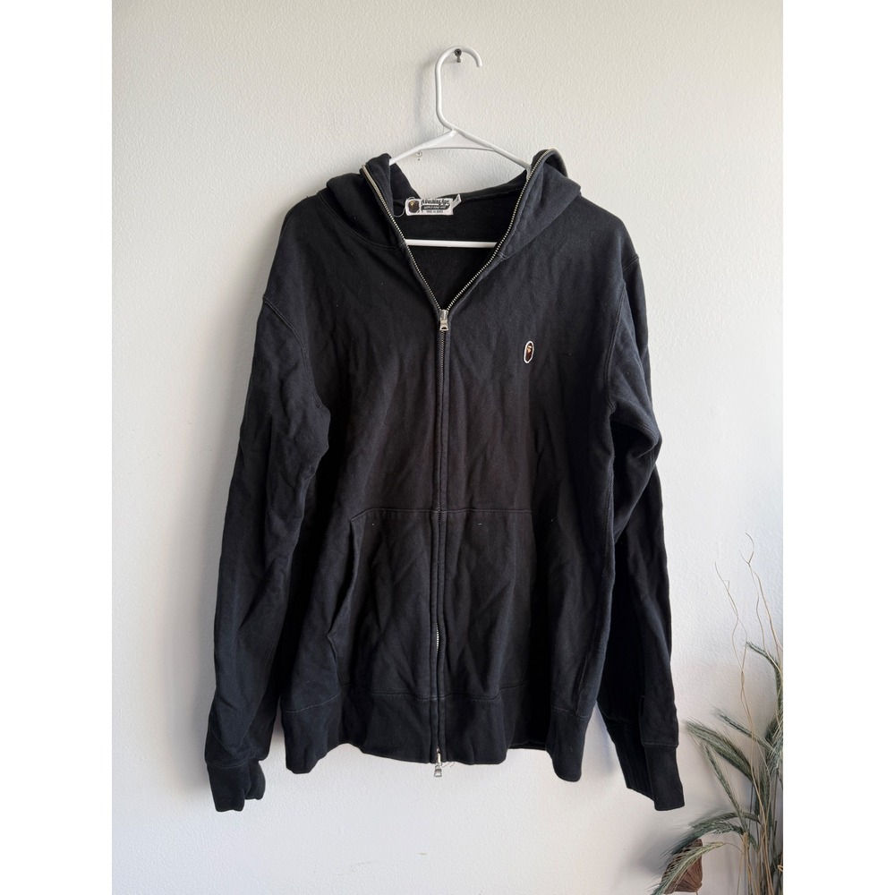A Bathing Ape Mens Black Full Zip Hoodie Ape Head Logo XL Streetwear